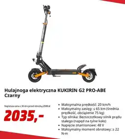 Media Markt Hulajnoga elektryczna KUKIRIN G2 PRO-ABE Czarny oferta