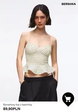 Bershka Top gorsetowy z baskinką Bershka oferta