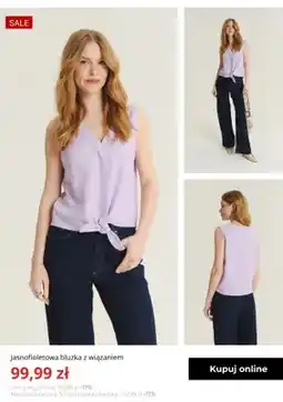 Greenpoint Bluzka damska jasnofioletowa z wiązaniem Greenpoint oferta