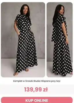 Renee Komplet damski w groszki bluzka wiązana przy szyi Renee oferta