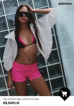 Bershka Figi od bikini typu culotte w kropki Bershka oferta