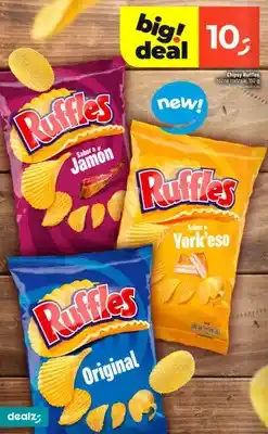Dealz Chipsy Ruffles Sabor a Jamón oferta