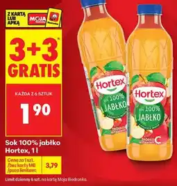 Biedronka Sok 100% jabłko Hortex oferta