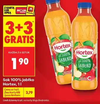 Biedronka Sok 100% jabłko Hortex oferta