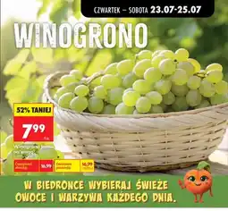 Biedronka Winogrona jasne na wagę oferta