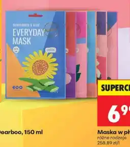 Biedronka Maska w płachcie do twarzy Dearboo oferta