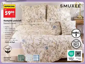Biedronka Komplet pościeli bawełnianej Smukee 160x200 cm oferta