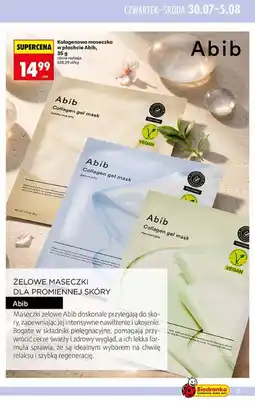 Biedronka Kolagenowa maseczka w płachcie Abib oferta