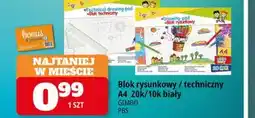 E.Leclerc Blok rysunkowy / techniczny A4 20k/10k biały GIMBO PBS oferta