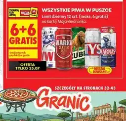 Biedronka Wszystkie piwa w puszce Warka, Żubr, Tyskie, Harnaś oferta