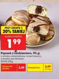 Biedronka Pączek z nadzieniem o smaku czekoladowo-orzechowym, o smaku waniliowym oferta
