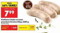 Biedronka Kiełbasa biała surowa premium Kraina Mięs oferta