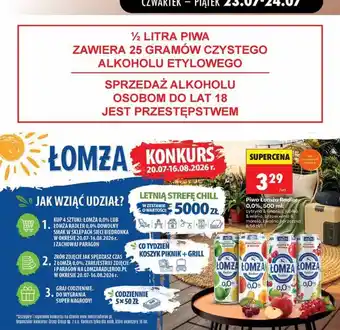 Biedronka Piwo Łomża Radler 0,0% oferta