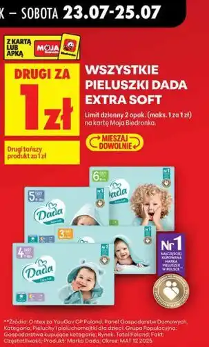 Biedronka Pieluszki Dada Extra Soft oferta