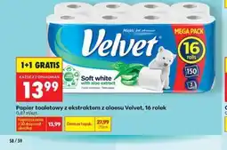 Biedronka Papier toaletowy z ekstraktem z aloesu Velvet oferta