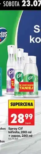 Biedronka Spray Cif Infinite + zapas, 2x280 ml oferta