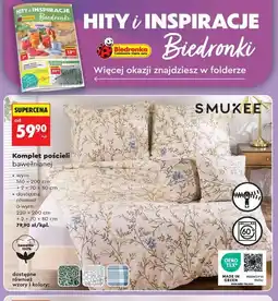 Biedronka Komplet pościeli bawełnianej Smukee oferta
