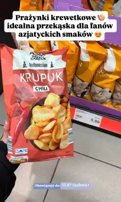 ALDI Prażynki krewetkowe Krupuk Chili Asia Green Garden oferta
