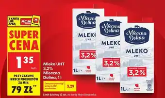 Biedronka Mleko UHT 3,2% Mleczna Dolina, 1 l oferta