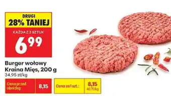 Biedronka Burger wołowy Kraina Mięs 200 g oferta