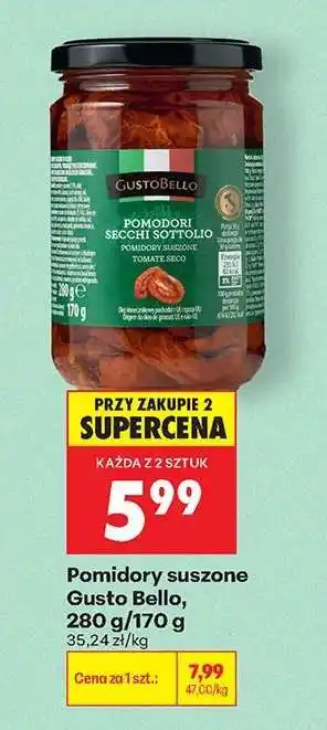 Biedronka Pomidory suszone Gusto Bello 280 g / 170 g oferta