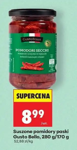 Biedronka Suszone pomidory paski Gusto Bello, 280 g/170 g oferta