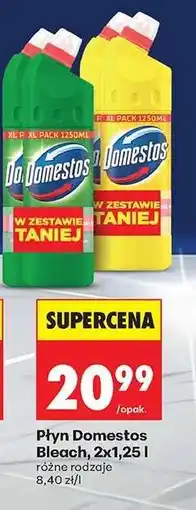 Biedronka Płyn Domestos Bleach, 2x1,25 l oferta