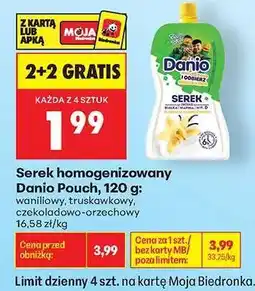 Biedronka Serek homogenizowany Danio Pouch, 120 g oferta