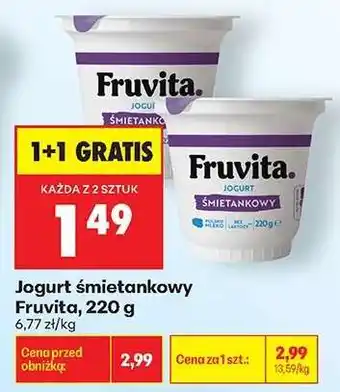 Biedronka Jogurt śmietankowy Fruvita, 220 g oferta