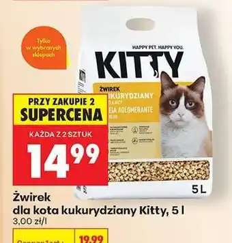 Biedronka Żwirek dla kota kukurydziany Kitty, 5 l oferta