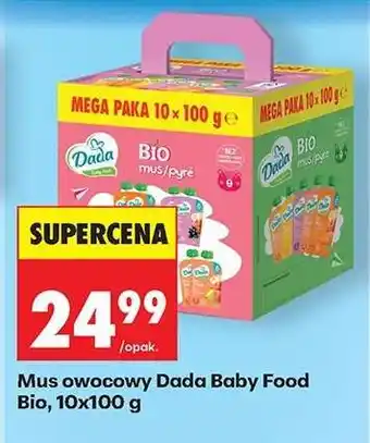 Biedronka Mus owocowy Dada Baby Food Bio, 10x100 g oferta