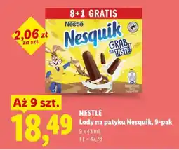 Lidl NESTLÉ Lody na patyku Nesquik, 9-pak oferta