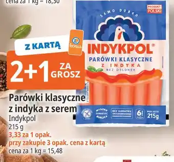 E.Leclerc Parówki klasyczne z indyka z serem Indykpol oferta