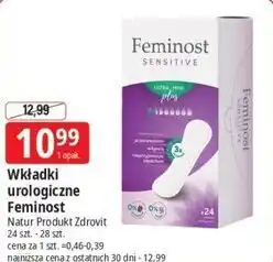 E.Leclerc Wkładki urologiczne Feminost Natur Produkt Zdrovit oferta