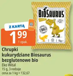 E.Leclerc Chrupki kukurydziane Biosaurus bezglutenowe bio Eko Wital oferta