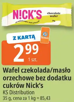 E.Leclerc Wafel czekolada/masło orzechowe bez dodatku cukrów Nick's oferta