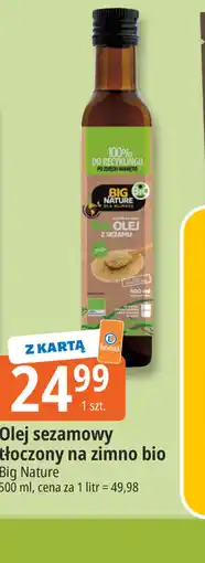 E.Leclerc Olej sezamowy tłoczony na zimno bio Big Nature oferta