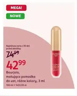 Rossmann Matująca pomadka do ust Bourjois Cloud Creme oferta