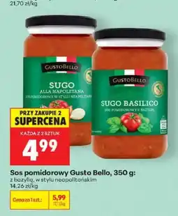 Biedronka Sos pomidorowy Gusto Bello z bazylią oferta