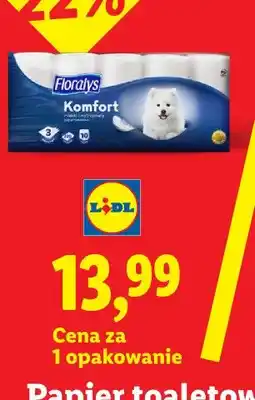 Lidl Papier toaletowy Floralys Komfort 3-warstwowy 10-pak oferta