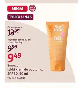 Rossmann Lekki krem do opalania Sunozon SPF 30 oferta