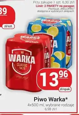 Delikatesy Sezam Piwo Warka Classic 4-pak oferta