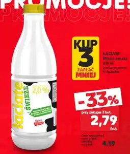 Kaufland Mleko świeże Łaciate 2% tł. pasteryzowane oferta