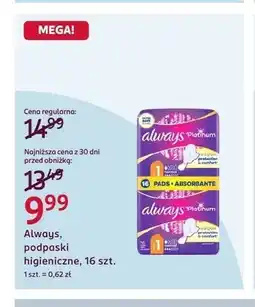 Rossmann Podpaski higieniczne Always Platinum oferta