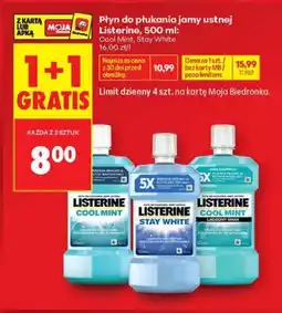 Biedronka Płyn do płukania jamy ustnej Listerine Cool Mint Łagodny Smak oferta