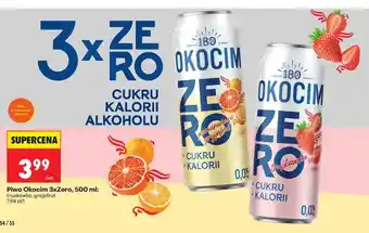 Biedronka Piwo bezalkoholowe Okocim 3xZero Truskawka oferta