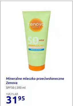 Action Mineralne mleczko przeciwsłoneczne Zenova SPF50 oferta