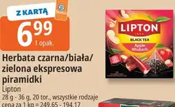 E.Leclerc Herbata czarna/biała/zielona ekspresowa piramidki Lipton oferta