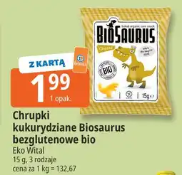 E.Leclerc Chrupki kukurydziane Biosaurus bezglutenowe bio oferta