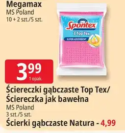 E.Leclerc Ściereczki gąbczaste Top Tex/Ściereczka jak bawełna Spontex oferta
